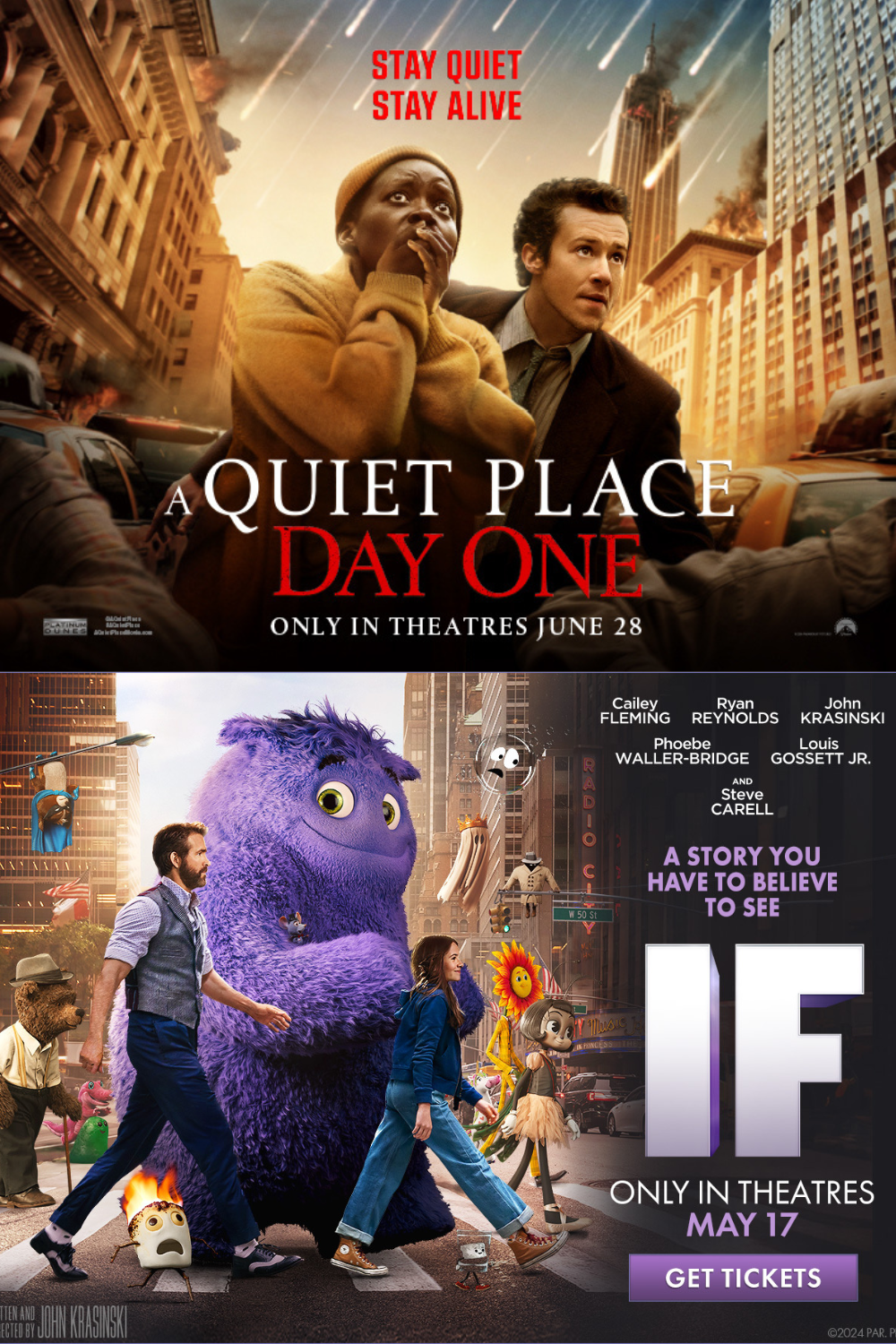 (9:25PM) A QUIET PLACE: DAY ONE + (11:30PM) IF